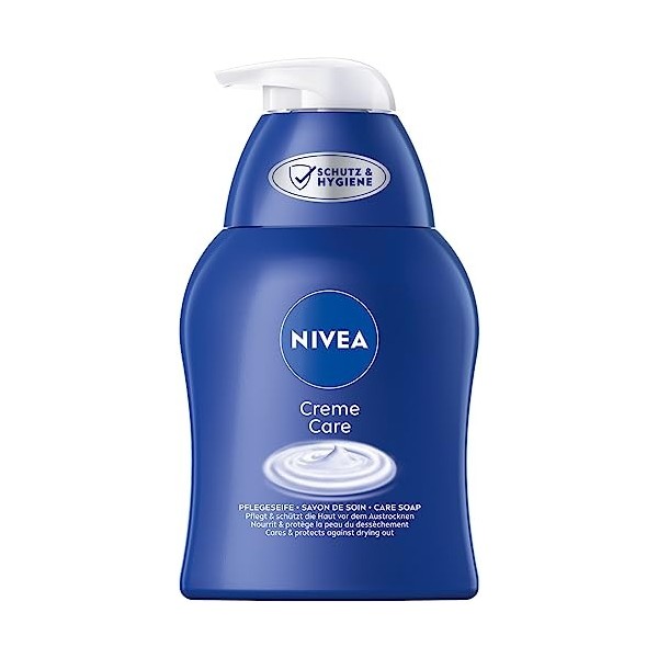 NIVEA Creme Care 1 savon crème 250 ml - Parfum et ingrédients de la crème Nivea - Savon doux avec mousse onctueuse