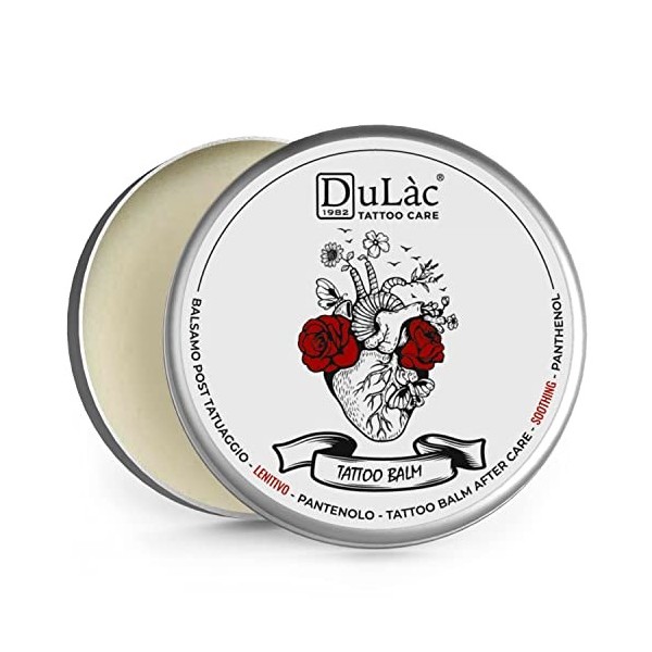 Dulàc TATTOO BUTTER, Crème Tatouage Haute Teneur en Panthénol 5% , Cire dAbeille, Beurre de Karité qui Réparent, Protègent 