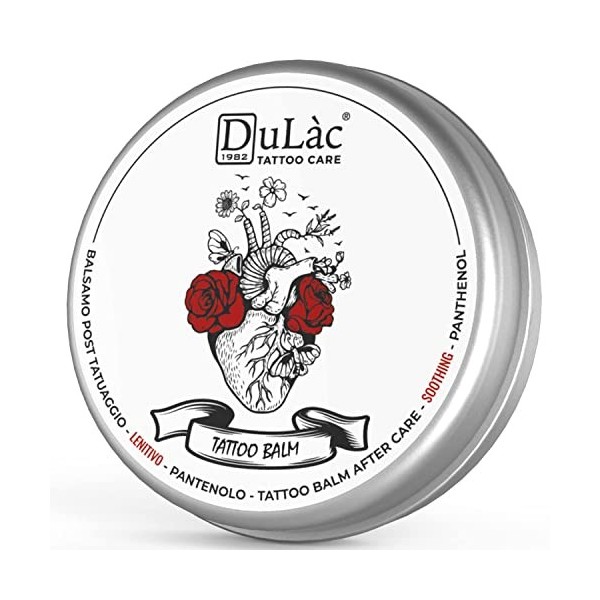 Dulàc TATTOO BUTTER, Crème Tatouage Haute Teneur en Panthénol 5% , Cire dAbeille, Beurre de Karité qui Réparent, Protègent 