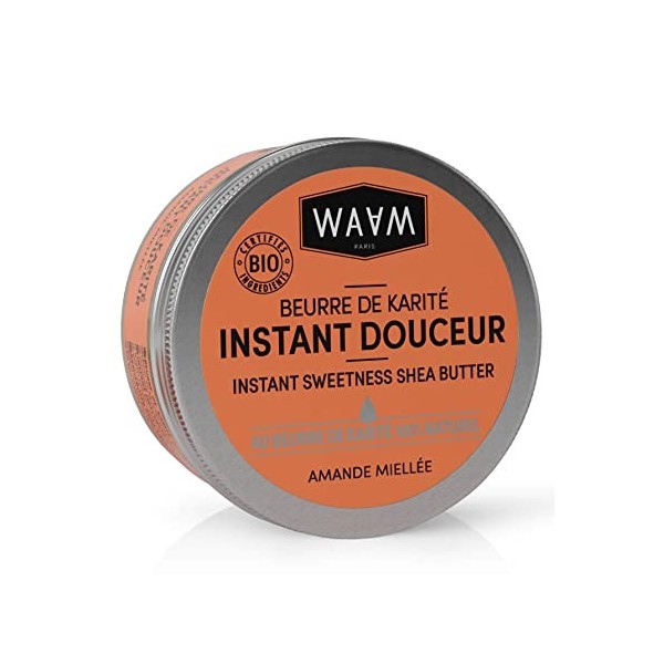 WAAM Cosmetics – Beurre de Karité Instant douceur– Soin nourrissant et protecteur– Vegan – 100ml