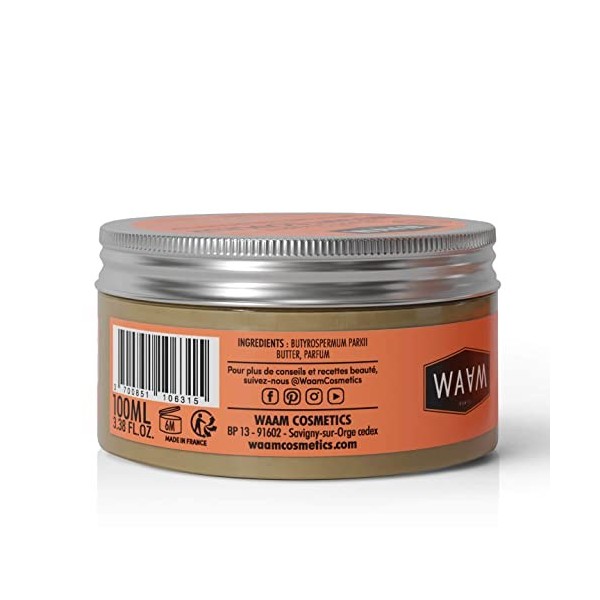 WAAM Cosmetics – Beurre de Karité Instant douceur– Soin nourrissant et protecteur– Vegan – 100ml