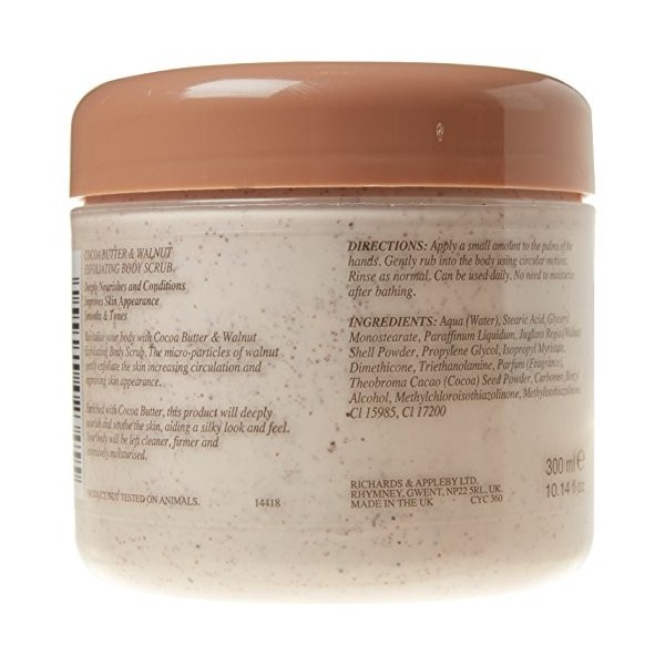 Cyclax Nature Pure Gommage exfoliant pour le corps Beurre de cacao et noix 300 ml