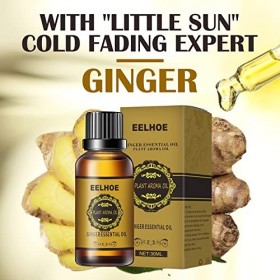 Huile de Gingembre Drainage du Ventre,Belly Drainage Ginger Oil, Huile Essentielle de Gingembre,Huiles De Massage,Soulager Le