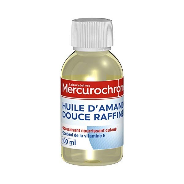 MERCUROCHROME - Huile dAmande Douce Raffinée - Adoucissante et Nourissante - 100 ml
