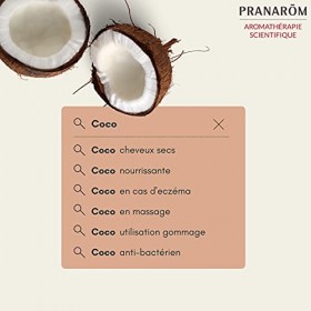 Pranarôm |Huile Végétale Coco Bio Eco |1Ère Pression à Froid de la Pulpe Fraîche de Noix de Coco|100 ml