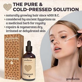 GONATURALS Huile de Fenugrec Bio - 100ml - Huile Fenugrec Bio pour le Corps, Cheveux, Ongles