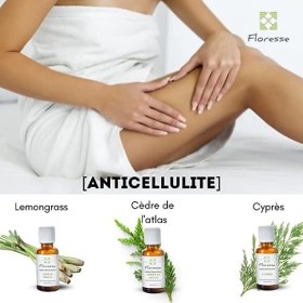 FLORESSE-TROUSSE D Huile Essentielle CELLULITE - 100% Pure, Naturelle TROUSSE 3 HE CELLULITE 