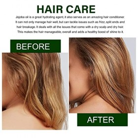 Huile de Jojoba, Huile de Jojoba Bio, 100% Pure Huile Jojoba Naturelle et Pressée à Froid Pour les Cheveux, le Corps, les Ong