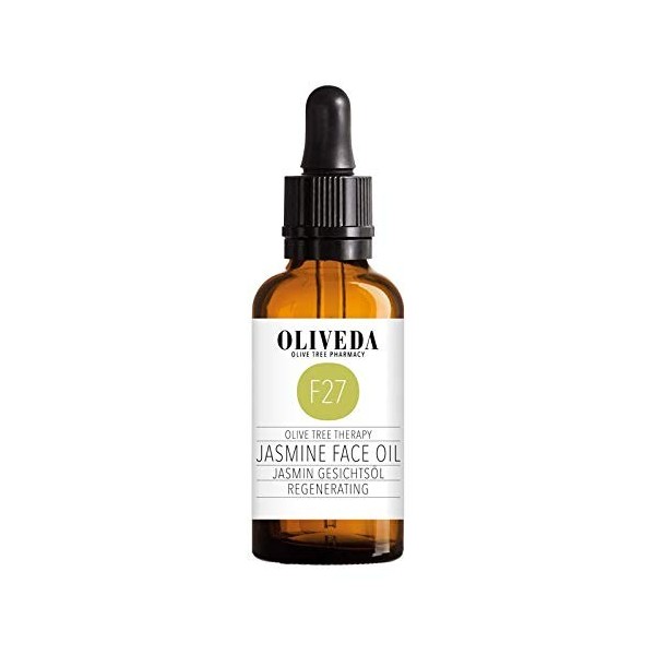 Oliveda F27 – Huile pour le visage au jasmin – Régénérante – Organique naturel | Nourrit + stimule lélasticité de la peau | 