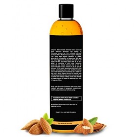 Organic Netra Sweet Almond Oil for Hair and Skin Pure and Safe Nourishes Dry and Dull Hair Enrich with Vitamins and Minerals 