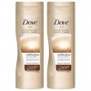 2x Dove Été Brillant Progressif Soi Fauve Corps Lotion Moyen à Foncé - 400ml