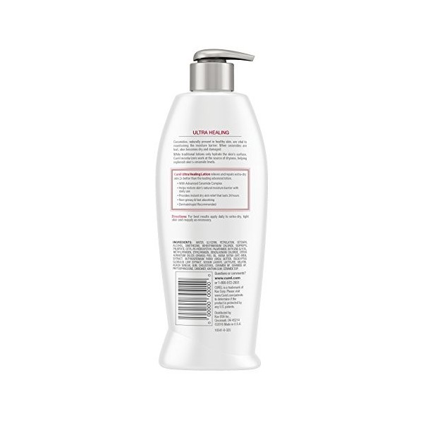 Curel Lotion hydratante intensive Ultra Healing pour peaux extra-sèches - Guérit et protège la peau pendant 24 heures - 384 m