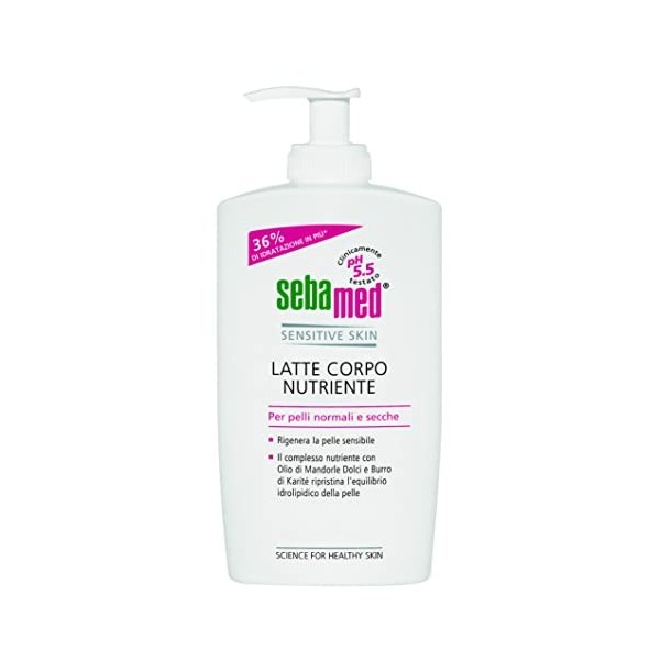 Sebamed Lait Corps Nourrissant, Régénère la Peau Sensible, pour Peau Normale et Sece, Séborégulateur, Respecte le PH de la Pe