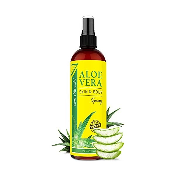 Spray à l’aloe vera biologique pour le corps et les cheveux - à base de plantes daloe vera fraîchement coupées - extra fort 