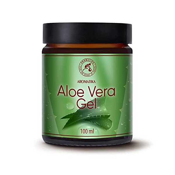 Gel Aloe Vera 100ml - Aloé Barbadensis - Hydratant Visage & Corps Cheveux - Gel Aloè pour la Peau - Aloés Vera pour la Peau S