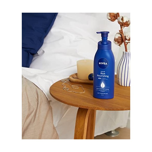 NIVEA Rich Nourishing Body Lotion 400ml , 48hr Replenishing Body Lotion, Intensive Moisturising Cream with Almond Oil, Cream