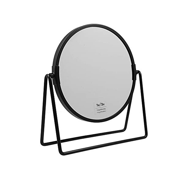 PARSA Beauty Miroir a Main Ovale 14,5 x 11,5 cm Anthracite - Miroir Coiffeur avec poignée Ergonomique - Hand Mirror Pratiqu