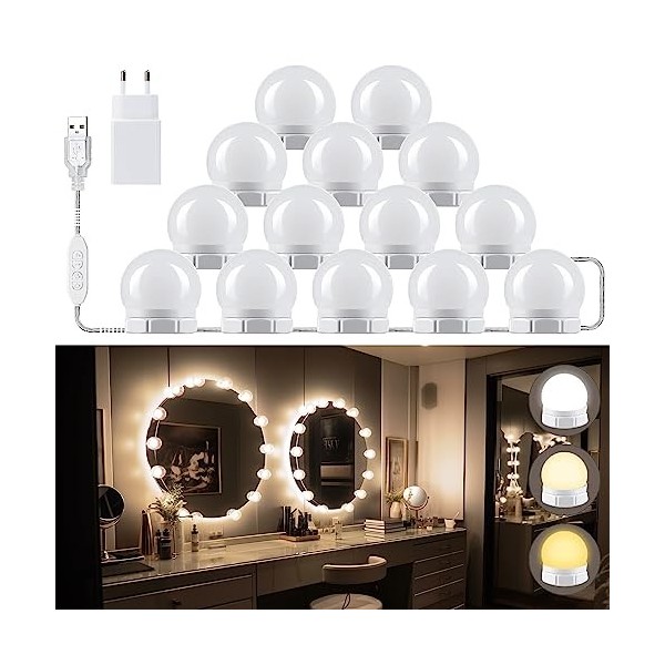 Lumire De Miroir,lampe Miroir Maquillage Led Avec 10 Ampoules De