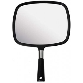 Mirrorvana Grand Miroir à Main avec poignée Confortable – Grand Miroir de Poche pour Salon de Coiffure, Coiffure, cabinets de