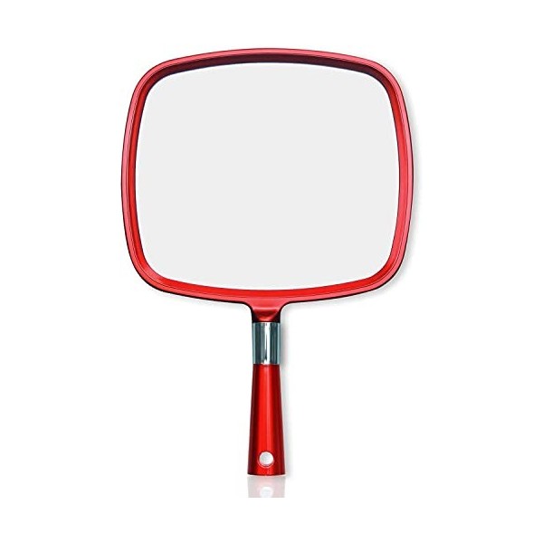 Mirrorvana Grand Miroir à Main avec poignée Confortable – Grand Miroir de Poche pour Salon de Coiffure, Coiffure, cabinets de