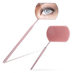 Molain Miroir dextension de cils carré - Couleur dorée - Outil dexamen de la bouche