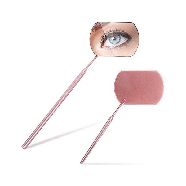 Molain Miroir dextension de cils carré - Couleur dorée - Outil dexamen de la bouche