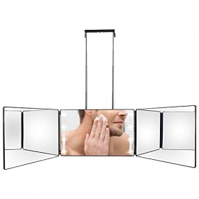 TAN LU Miroir 360°, Self Cut Miroir 3 Faces Pliable,De Coiffeur Voir Larrière De La Tête pour La Coupe De Cheveux, Le Coiffa