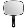 LATRAT 1 miroir à main noir double face, miroir de coiffeur professionnel noir, miroir à suspendre, carré pour ordinateur de 