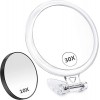 B Beauty Planet Miroir à main, miroir de maquillage pliable double face grossissant 1X/30x, avec ventouse grossissante 10x, k