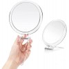 B Beauty Planet Miroir à main, miroir de maquillage pliable double face grossissant 1X/30x, avec ventouse grossissante 10x, k