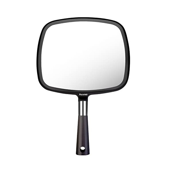 Auxmir Miroir à Main, Miroir de Coiffeur Professionnel pour Maquillage Rasage Voyage Salon, Miroir de Maquillage avec Poignée
