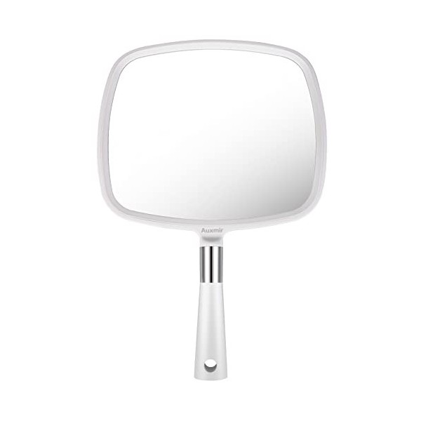 Auxmir Miroir à Main, Miroir de Coiffeur Professionnel pour Maquillage Rasage Voyage Salon, Miroir de Maquillage avec Poignée