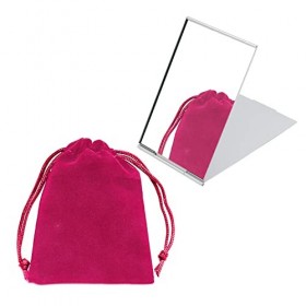1 miroir de maquillage pliable et 1 sac de rangement pour miroir, miroir de maquillage pliable et facile portable, miroir pli