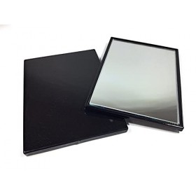 niavida Petit miroir de poche carré - Corps en plastique - Miroir en verre - Couleur du cadre noir
