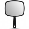 OMIRO Miroir de poche noir avec poignée, 16,8 cm de large x 23,6 cm de long