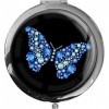 Premium - miroir de poche sous forme ronde "Papillon"