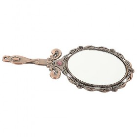 FRCOLOR Miroir De Courtoisie en Alliage De Zinc Miroir De Maquillage De Voyage Éclairé en Verre Miroir De Poignée De Sac À Ma