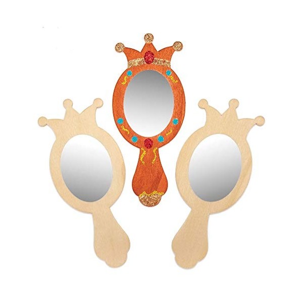 Baker Ross Lot de 4 Miroirs en Bois Princesse