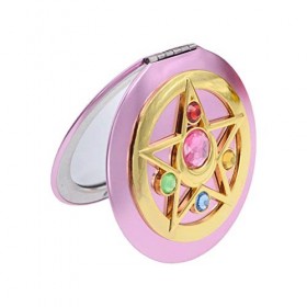 Ghzste Sailor Moon Moonlight Memory Series, Portable Crystal Star Maquillage Miroir Cosmétique Anime Miroir Pliable Double Mi