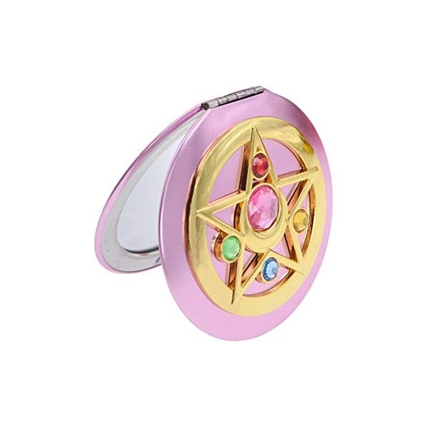 Ghzste Sailor Moon Moonlight Memory Series, Portable Crystal Star Maquillage Miroir Cosmétique Anime Miroir Pliable Double Mi