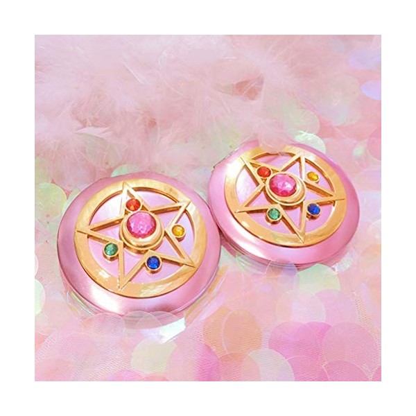 Ghzste Sailor Moon Moonlight Memory Series, Portable Crystal Star Maquillage Miroir Cosmétique Anime Miroir Pliable Double Mi