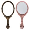 FOMIYES Lot de 2 miroirs à Main Vintage avec poignée - Miroir Rond pour barbier Laiton, doré 