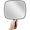 OMIRO Miroir de poche extra large noir avec poignée, 31,5 x 22,9 cm