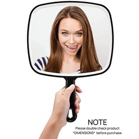 OMIRO Miroir de poche extra large noir avec poignée, 31,5 x 22,9 cm