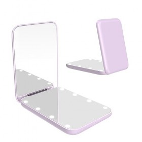 wobsion Miroir compact, miroir grossissant avec lumière, 1x/3x, miroir de poche magnétique double face, petit miroir de maqui