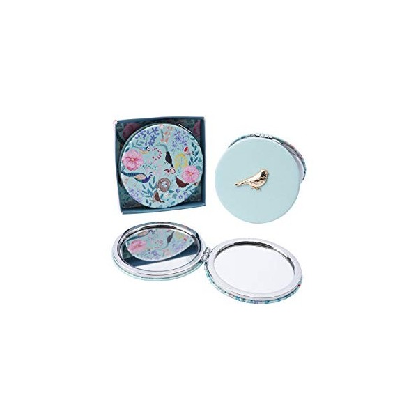 CGB Giftware British Birds GB04746 Miroir compact avec mésange Bleu sarcelle Grossissement 2x Pour femme