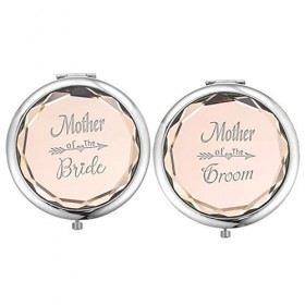 SFHMTL Lot de 2 miroirs de Maquillage compacts Mère de la mariée et mère du marié Champagne