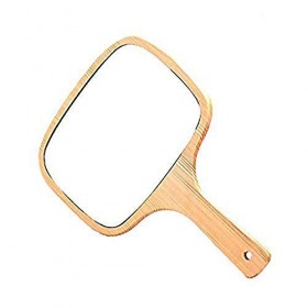 Gohide faite à la main Manche en bois Laine Miroir encadré Unbroken Wood vintage Wood Miroir Miroir Miroir de maquillage Port