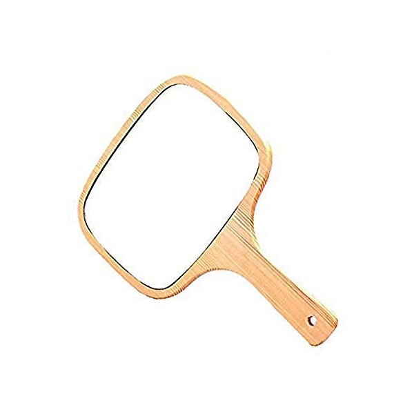 Gohide faite à la main Manche en bois Laine Miroir encadré Unbroken Wood vintage Wood Miroir Miroir Miroir de maquillage Port