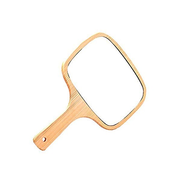 Gohide faite à la main Manche en bois Laine Miroir encadré Unbroken Wood vintage Wood Miroir Miroir Miroir de maquillage Port